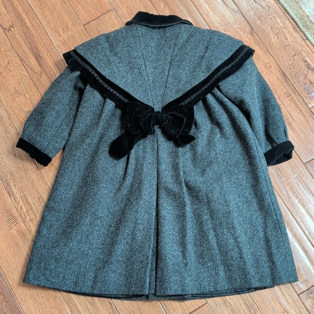 Rothschild Charcoal Coat with Black Velvet Accents